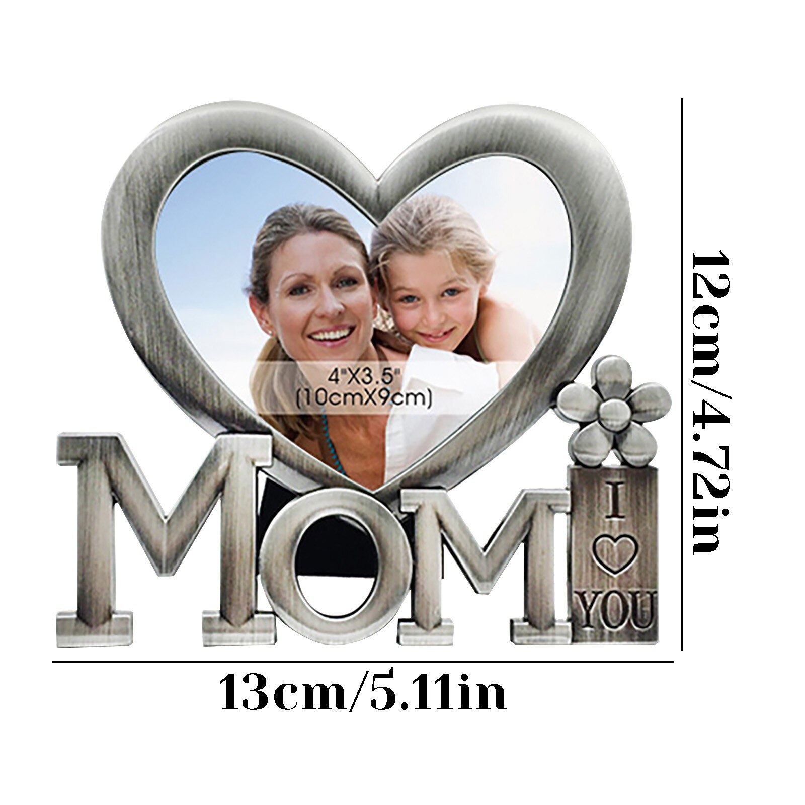 Mom Picture Farme Mom I Love Mom Heatr-shaped Photo Frame Mother Day Picture Farme