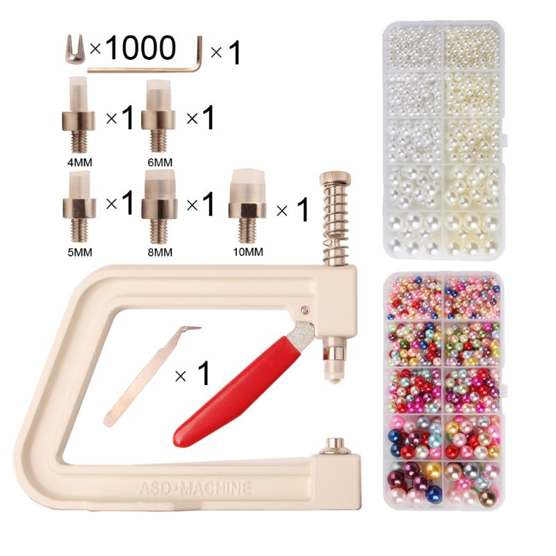 Toutes les tailles manuel rond perle Machine de fixation perle attacher Machine pour vêtements vêtements décor perles fournitures Kit