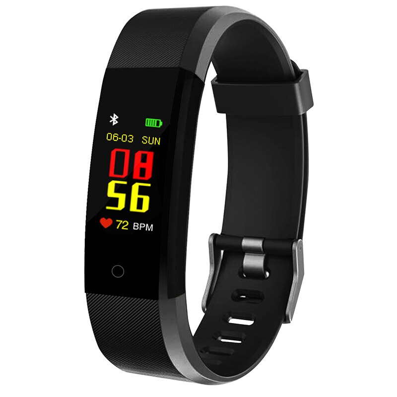 Oloey Health Bracelet Heart Rate/Blood Pressure/Pedometer Smart Band Fitness Tracker Wristband Mi Band 3 fit bit Smart Watch Men: Black