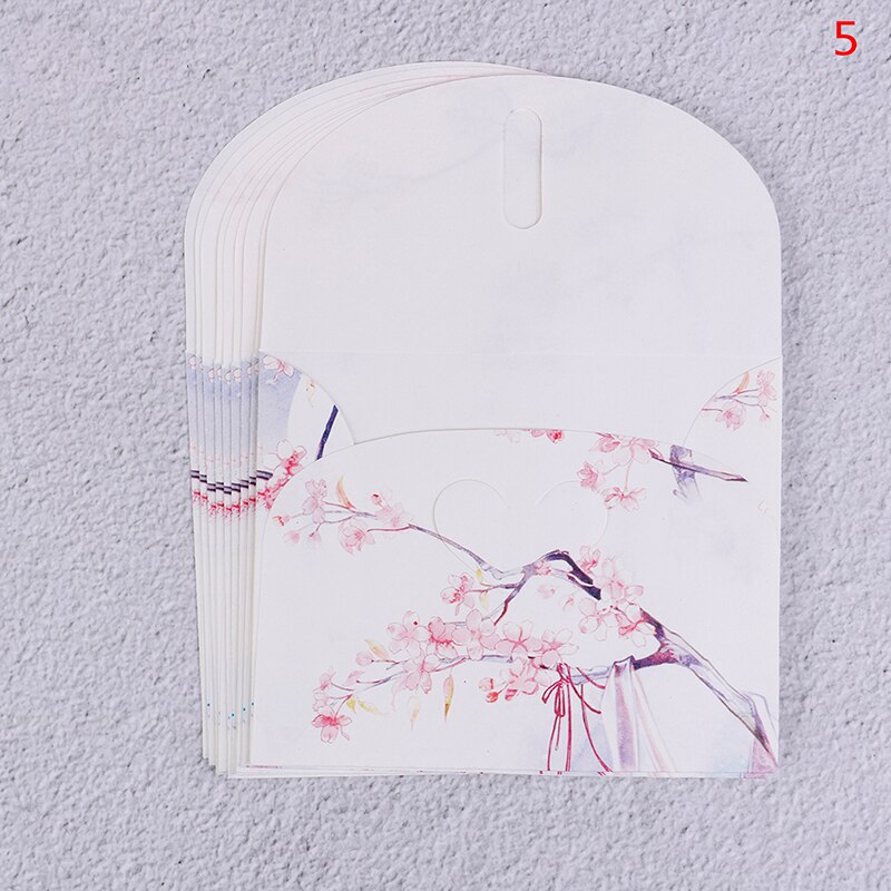 10 juegos de Sobres de papel con flores estilo chino clásico para cartas, papelería creativa, tarjetas postales de papel, tarjetas de papel, álbumes de recortes: N5