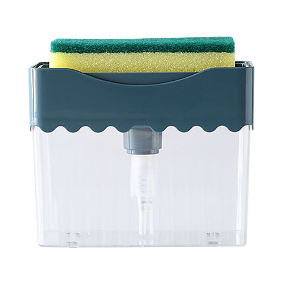 Press Soap Dispenser Sponge Detergent Liquid Dispenser Dishwashing Liquid Dispenser Box Press Automatic Soap Dispenser Kitchen: Blue