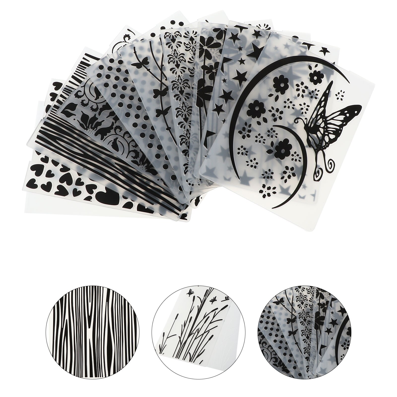 10Pcs Mooie Stijlvolle Duurzaam Plastic Embossing Stencil Embossing Map Embossing Template: Default Title