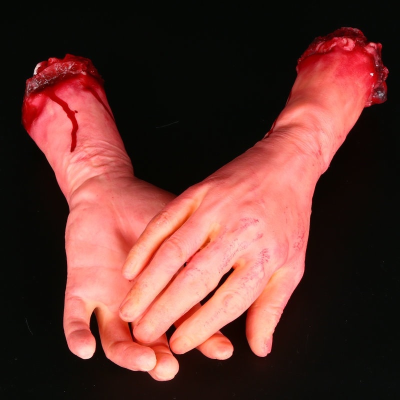 Human Arm Hand Bloody Dead Body Parts Haunted House Halloween Prop Right AR Toy