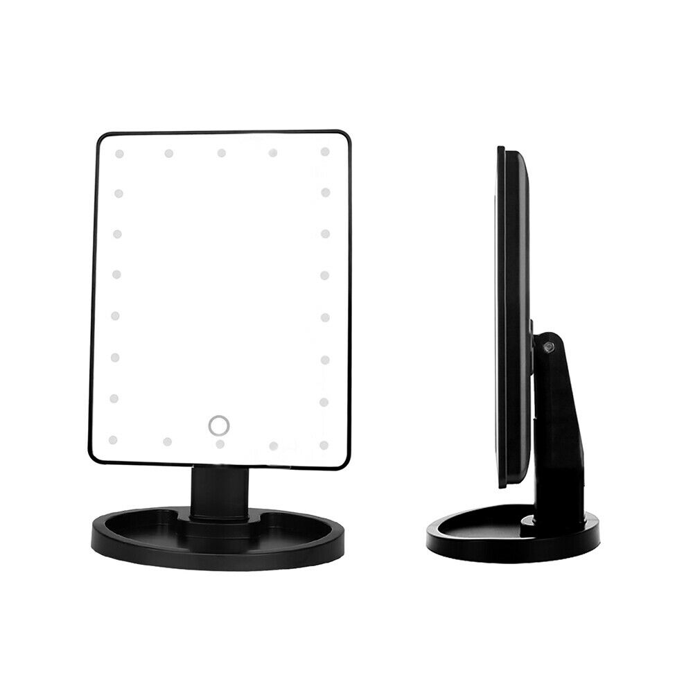 LED Makeup Mirror Touch Screen Mirror with 22 LED Lights Bright Adjustable Make Up Mirrors Operated Stand for Tabletop Bathroom