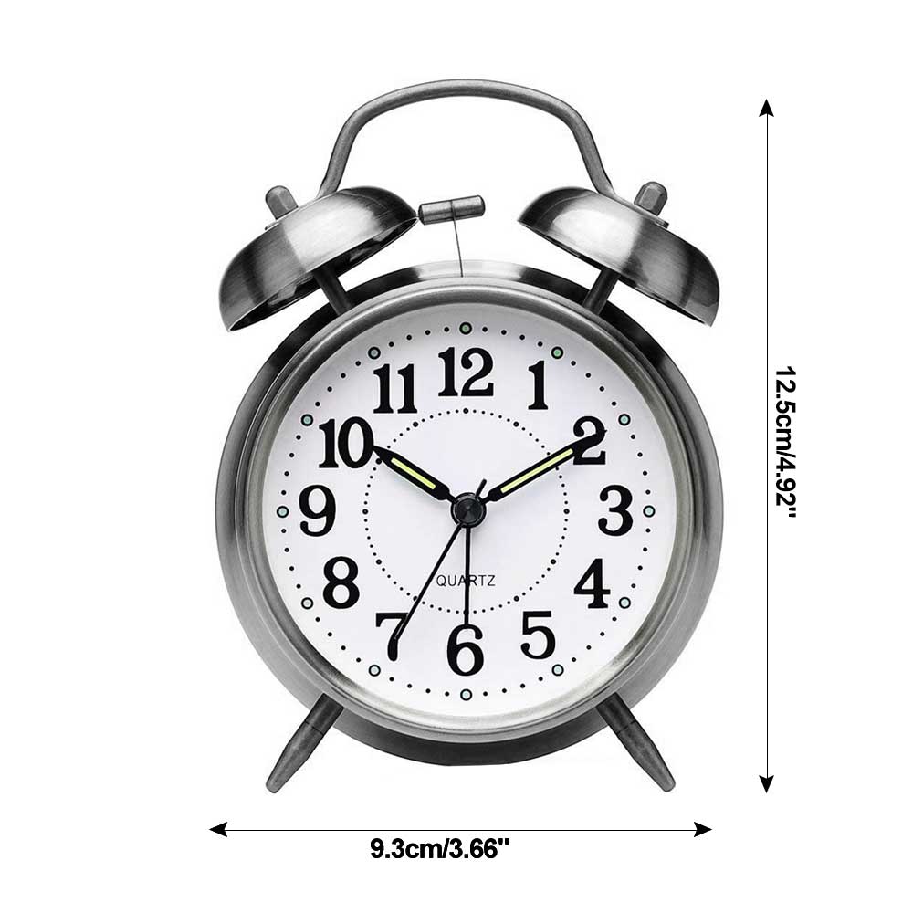 Bell Alarm Clock Twin Retro Alarm Clock with Stere... – Grandado