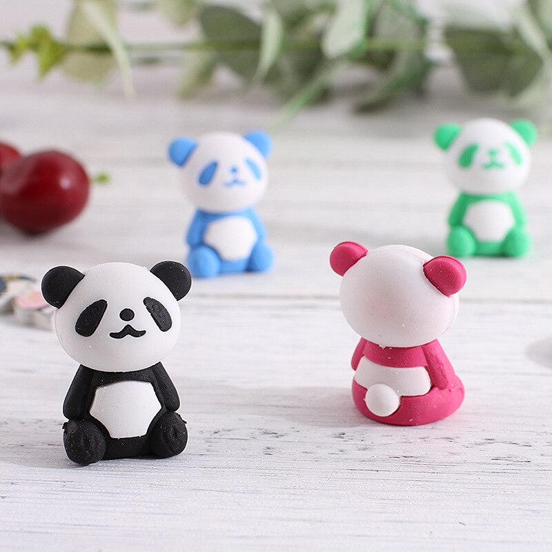 1 Pcs Cute Animal Panda Eraser Cartoon Rubber Kawaii Stationery Escolar Students Office Drawing Correction Supplies