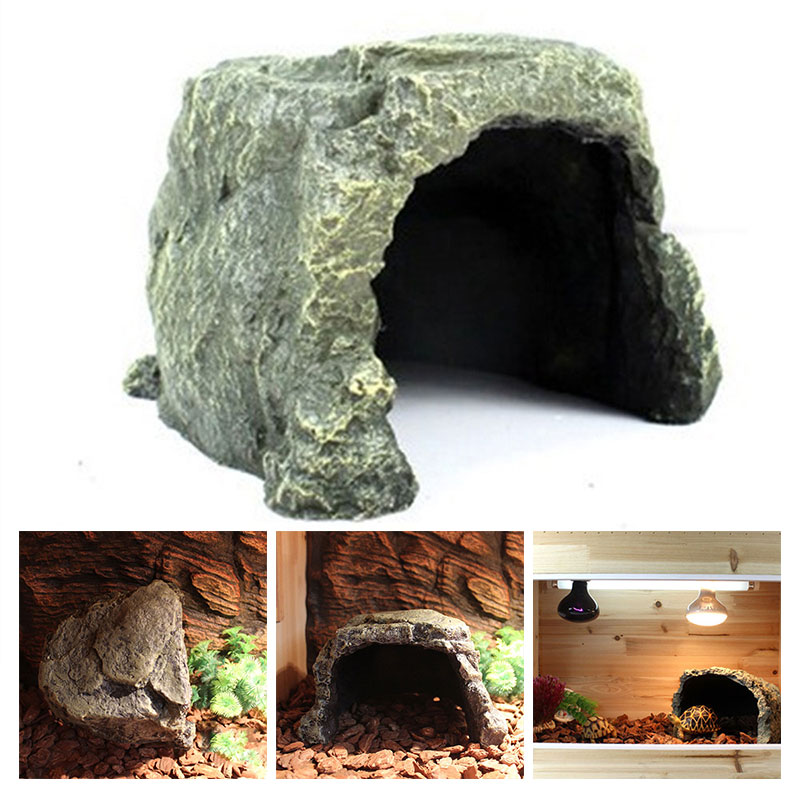 Creatieve Praktische Terrarium Hars Scorpion Spider Bedekt Kat Bed Rock Cave Ornament Kat Bedden Duurzaam 18*18*12 cm Reptiel