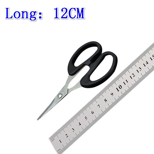 Durable Stainless Steel Household Scissors Office Paper-cut Scissors Sharp Shears Students DIY Scissor Tool Kitchen Scissors: A 1pcs 12cm