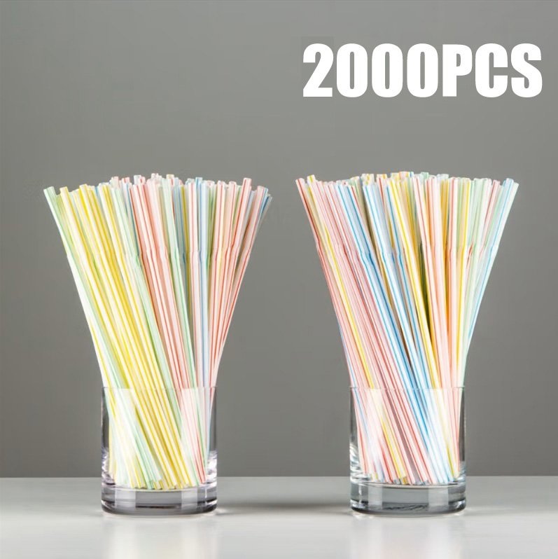 50-3000 Stuks Veelkleurige Rietjes Rietjes Melk Thee Bar Party Bruiloft Keuken Woonaccessoires Drank Zwart Stro: Beige