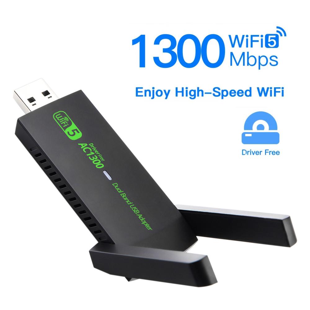 Dual Band 2,4G/5GHz USB Netzwerk Karte USB 3,0 WiFi Adapter 1300Mbps High-Speed Wireless empfänger Für Laptop PC Zubehör
