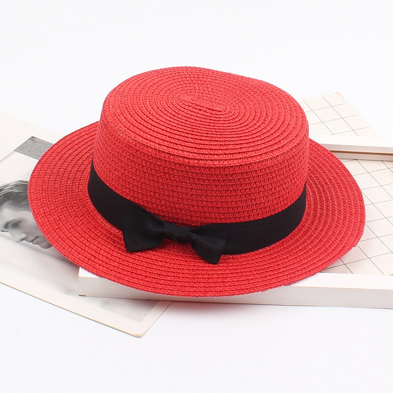 Chapeau de paille coréen Vintage pour femmes, rétro, nœud papillon, , protection solaire, chapeau de plage: 6