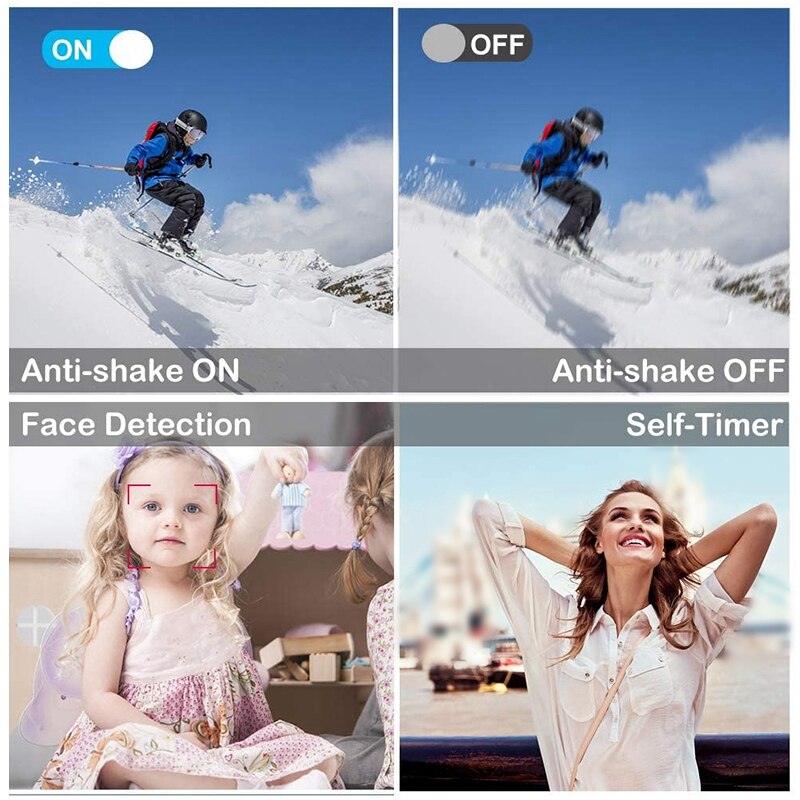 Digital Camera - 5MP HD Pocket Camera - 2.7-Inch LCD - 8x Zoom - Rechargeable - Waterproof & Shockproof