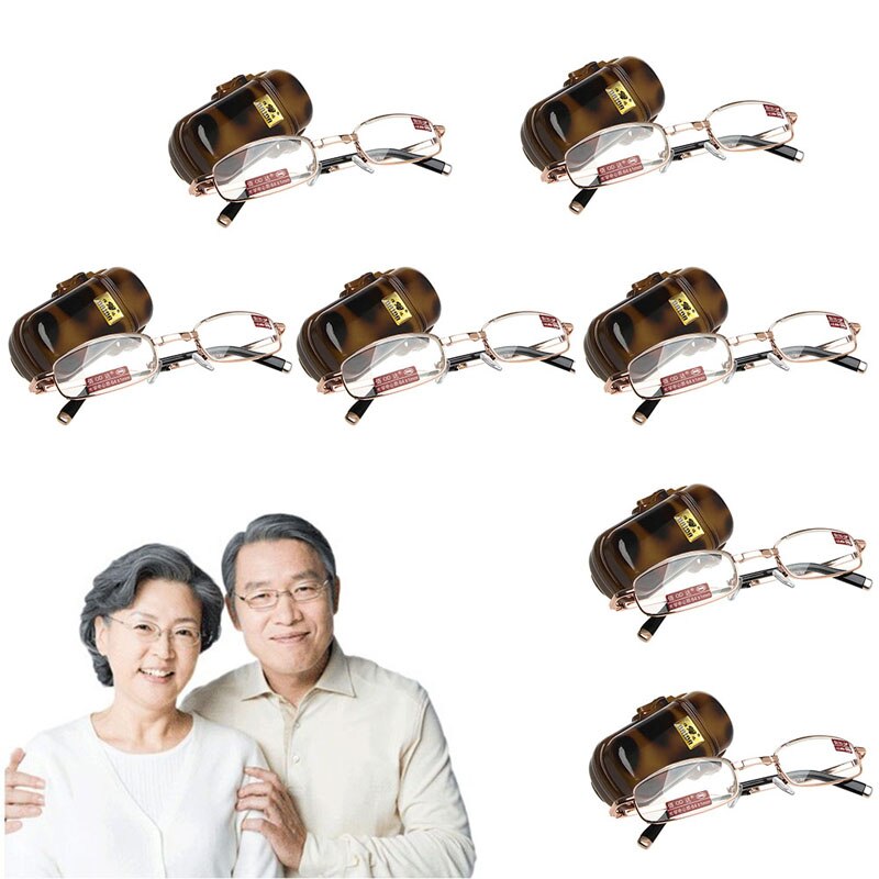 Mini Faltbare Lesebrille Metall Volle Rahmen fallen Brillen + 1,00 bis + 4,00 1 einstellen