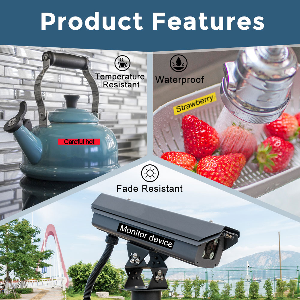 3PK 12mm Label Tape for Brother 335 Laminated Labeling Ribbon White on Black Cassette Ribbon Compatible for Brother Label Maker