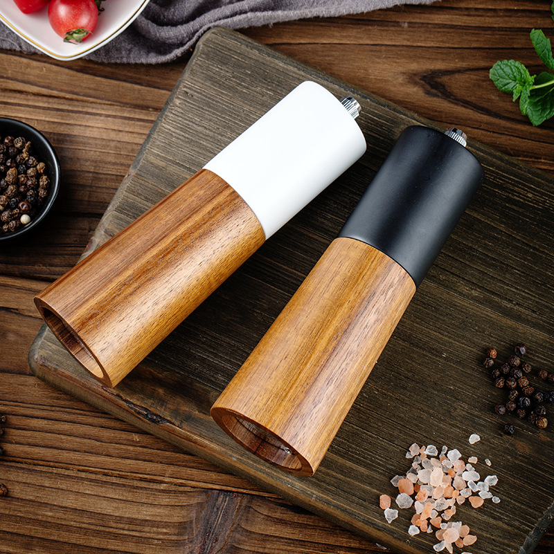 Multi-Functional Black White Salt Pepper Grinder Seasoning Spice Mill 6inch