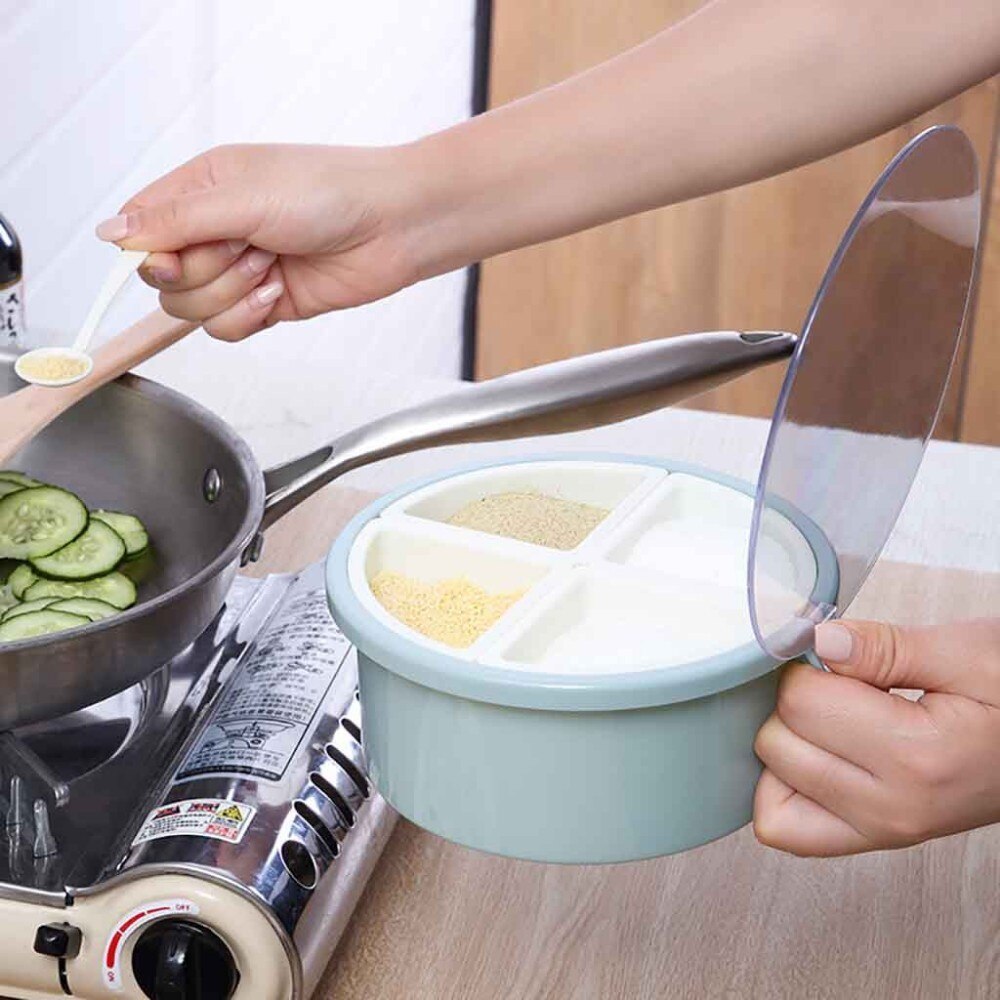 Multi-raster Kruidkruik Ronde Kruiden Doos Zout Peper Dispenser Opbergrek Kruidenrek Potten Box Storage Container Keuken tool