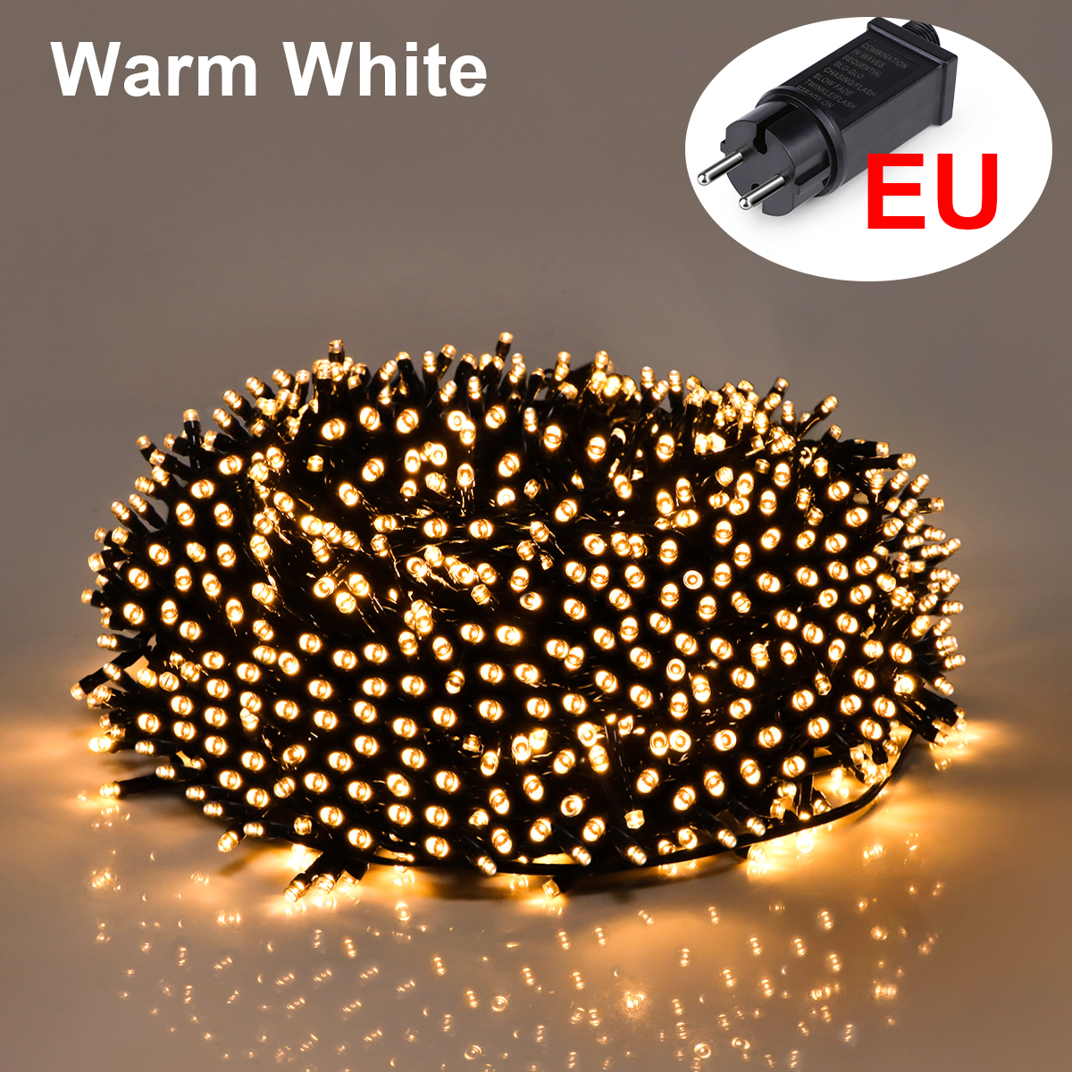 328FT-33FT LED String Christmas Light 100-1000 Lights Outdoor Waterproof Fairy Garland Lights Party Halloween Decorations Lights: Orange / 11-15W