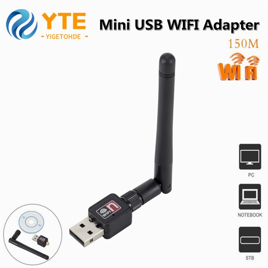 YIGETOHDE USB Wifi Adapter 150Mbps 2dB Antenna Network Lan Card PC Wi-fi Receiver Wireless Portable