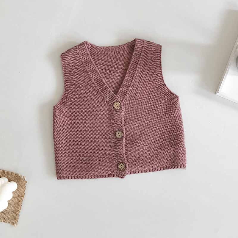 Ew Baby Jongen Meisje Trui Vest Jas Herfst Kindje Vest Gebreide Vest Katoen Vest Mode Pasgeboren Kleding: brown Red 84011 / 3M