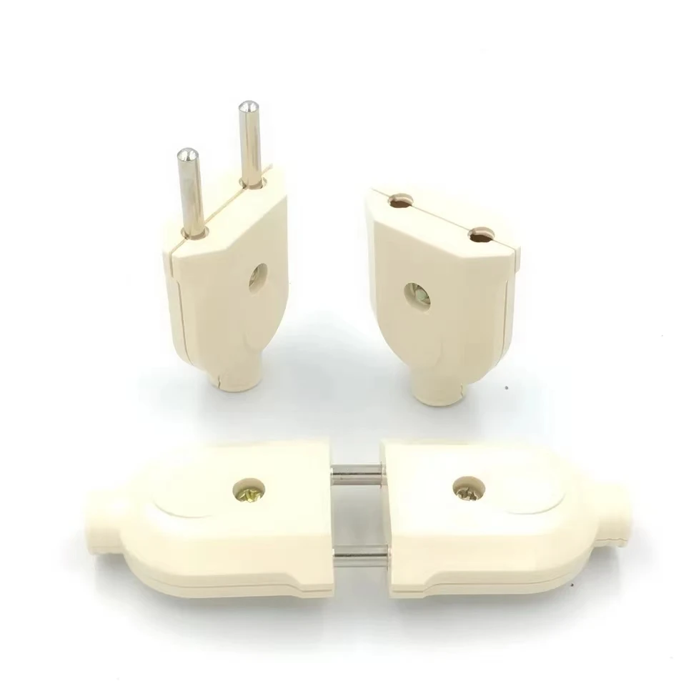 EU Plug Adapter 2 Pin AC Electric Power Male Female Replacement Rewireable Socket Outlet Wire Plug Extension Cord Connector