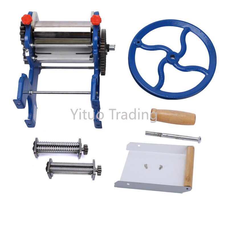 150 – 4 pétrissage manuel Double face Machine en acier inoxydable, Machine à presser manuelle domestique petite Machine à pâtes multifonction