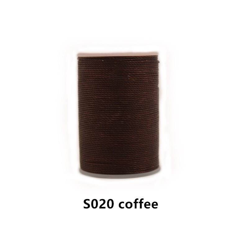 Destockage bricolage diamètre 0.55mm cuir cire ronde fil à coudre cousu main polyester rond ciré couleur fil 40 couleurs: S020 dark coffee