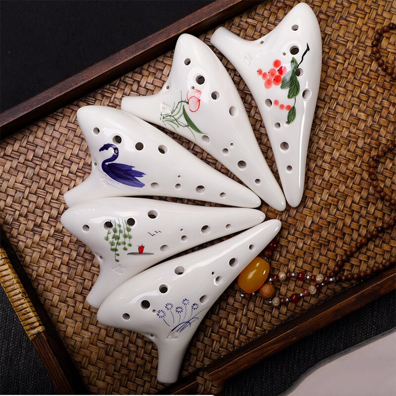 Fijne Handgeschilderde Ocarina 12 Hole Ac Professionele Beginner Fluit Twaalf Hole Alto C Tone Tao Xun Playing Musical instrument