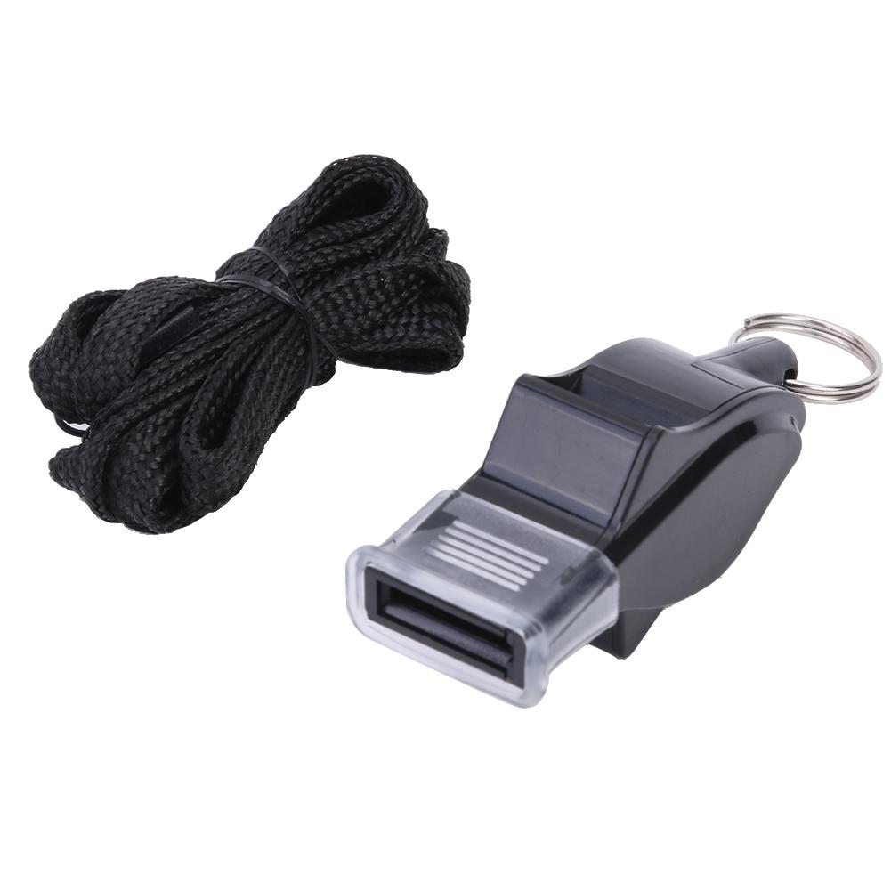 Sports Plastic Whistle Soccer Basketball Baseball Volleyball Match Referee Whistles Outdoor Survival Tools: Black