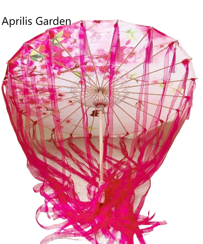 Paraguas de papel de aceite antiguo con flor roja de 82cm, Paraguas Cheongsam de boda china a prueba de lluvia, Guarda Chuva Şemsiye, Sombrilla japonesa: Amarillo claro