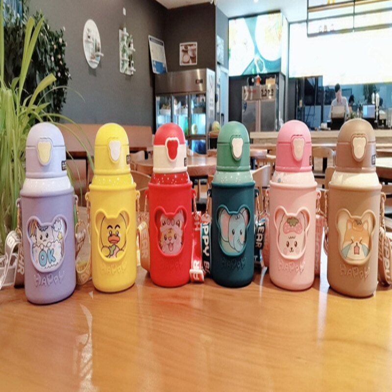 450ml Isolierte Tasse Mit Aufkleber Sicher Hygienisch Picknick Ich bin Freien freundlicher Studenten Sicherheit Sperren Doppel Schicht Vakuum Nette