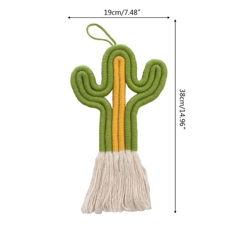 Kaktus hengende dekorasjoner håndlagde veveplanter barnerom vegg hjem ornament