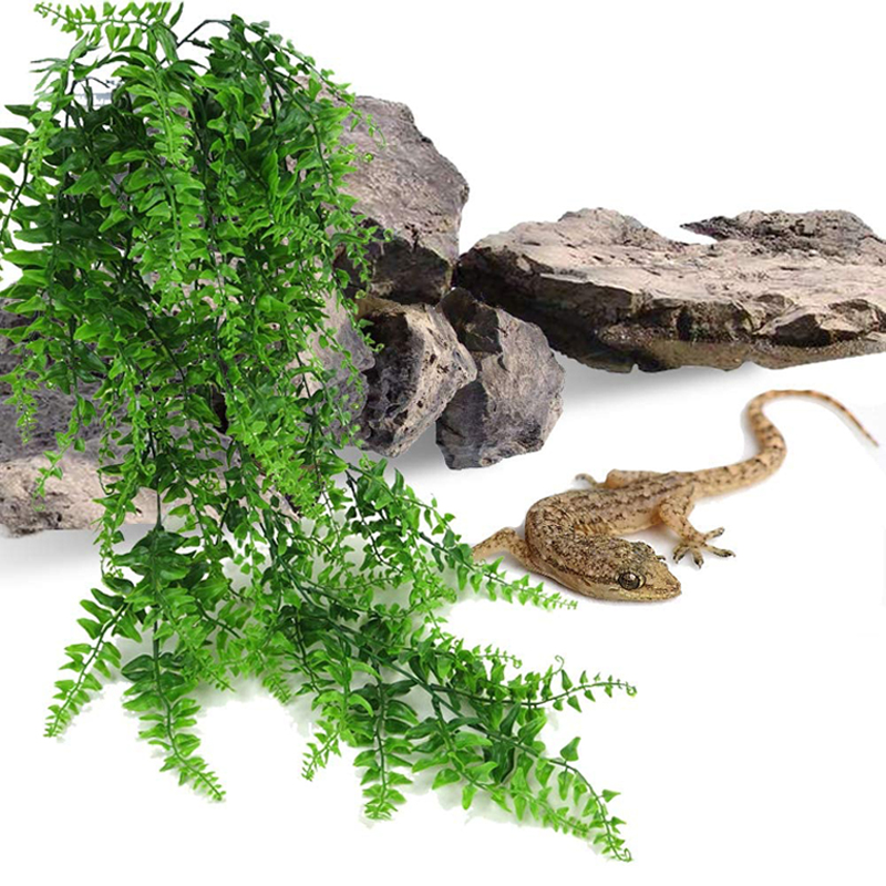 BENE-plantas colgantes para reptiles, enredaderas colgantes, Terrario de escalada Boston para lagartos de dragones barbudos, tortugas, gecchos, decoraciones de Habitat de tanque