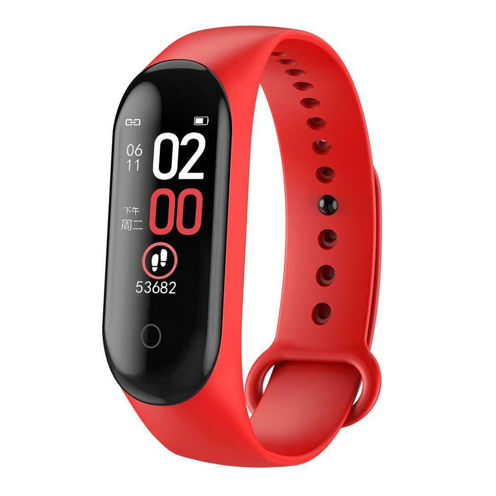 M4 Smart Band Fitness Tracker Sport Smart Band Hartslagmeter Smartband Stappenteller Waterdichte Armband: red