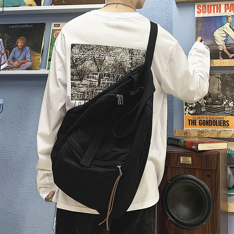 Mochila Retro Para estudiantes de secundaria, bolso universitario japonés de gran capacidad, bolsa de mensajero, bolsa de pecho, riñonera para mujer