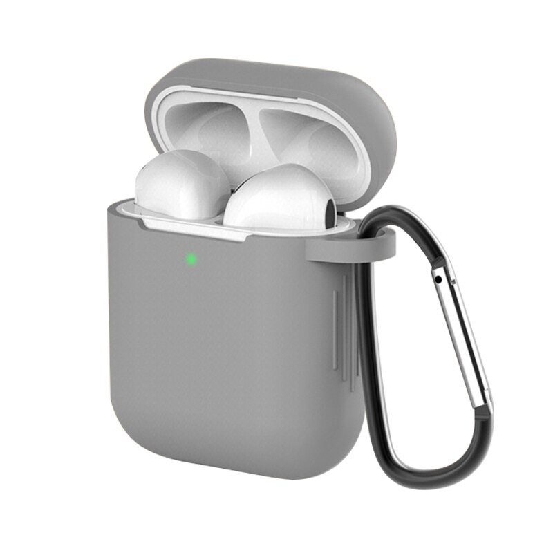 Krzemu skrzynka dla Apple Airpods 1/2 pokrywa ochronna słuchawka Case słuchawki przypadki ochronne dla Apple Airpods 2/1 okładka: Gray