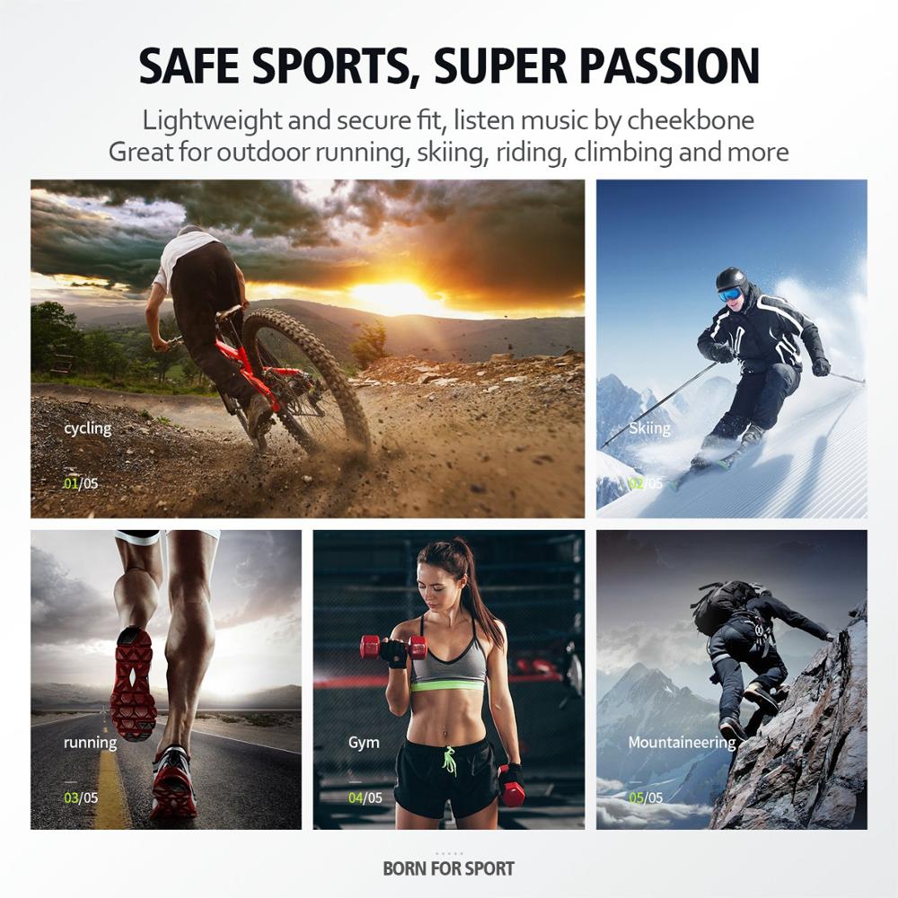 Vidonn F1 Bone Conduction Headphones Earphone Bluetooth 5.0 Titanium Open Ear Wireless Sports Headset