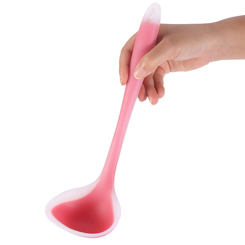 1Pc Large Silicone Spoon Long Handled Soup Spoon Ladle Big Serving Spoons Silicone Kitchen Utensils Cooking Tools Accessories