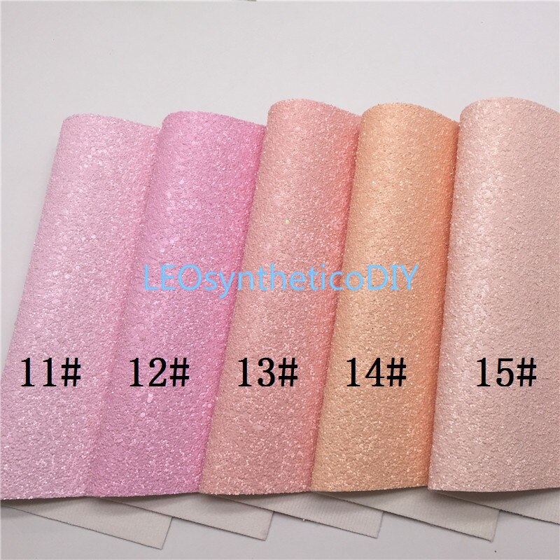 LEOsyntheticoDIY Neon Chunky Glitter Vinyl Fabric Sheet Felt Backing Synthetic Leather Faux Vinil DIY A4 SIZE R033A
