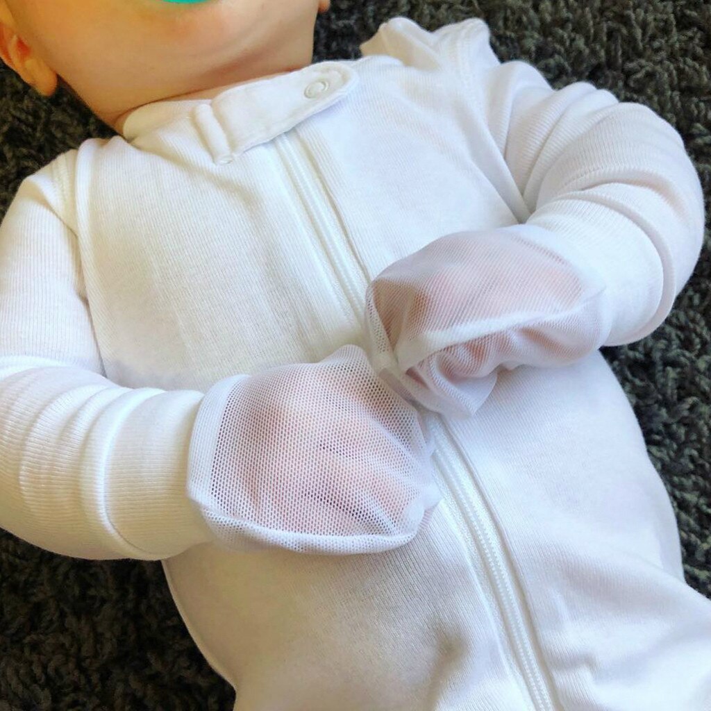 Zachte Anti Krassen Pasgeboren Wanten Bescherming Gezicht Dunne Stijl Baby Handschoenen Leuke Ademend Mesh Jongen Meisje