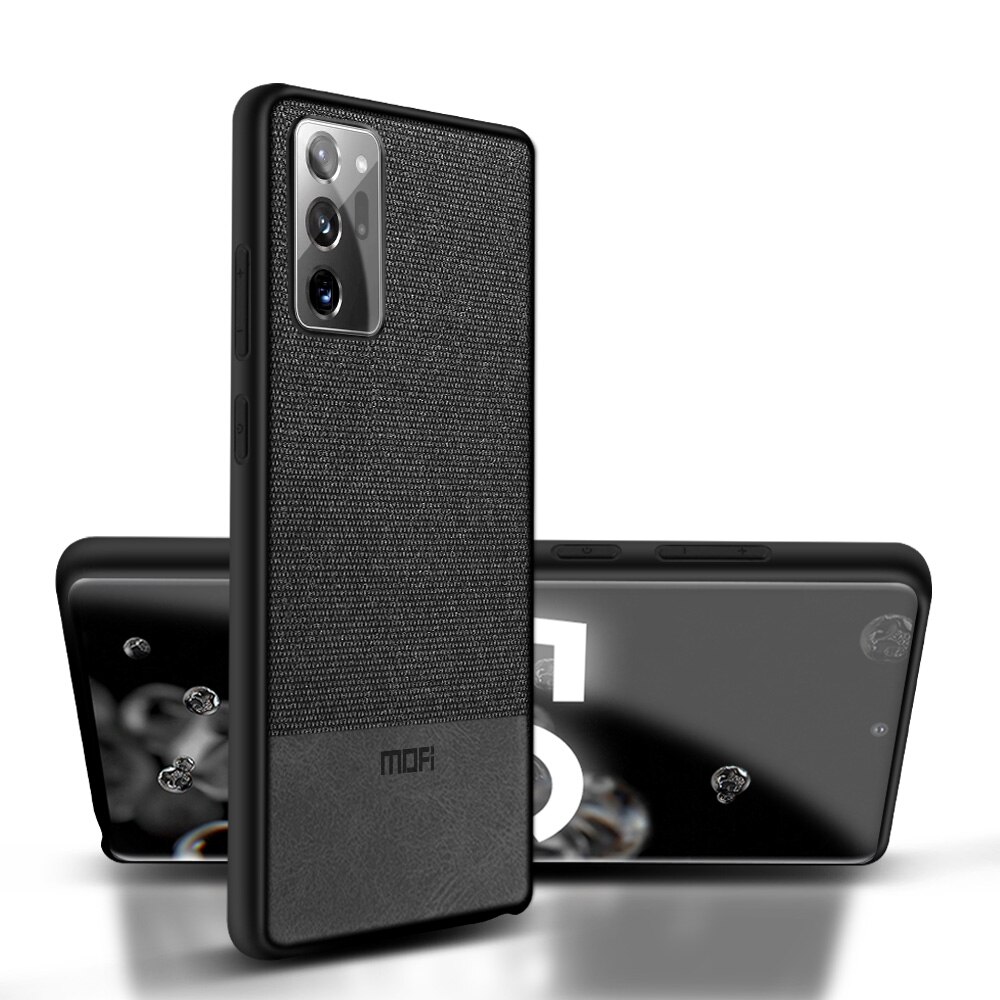 Per la Nota di Samsung 20 Ultra Caso MOFI Per Samsung Galaxy Note 20 Ultra Copertura Posteriore Della Cassa Antiurto Tessuto Nota 20 di lusso Funda: For Note 20 Ultra / Black with Gray