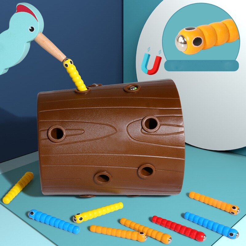 1PC Brain Developmental Catching Bug Game Toy Hand Motor Skill Training Toy for Baby Birds Feed Game Education Toy