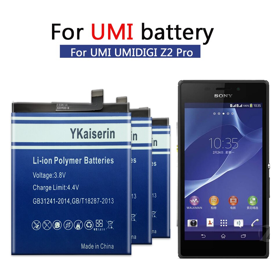 YKaiserin 4050mAh Z2 Pro Mobile Phone battery Batteries for UMI Umidigi Z2 Pro Z2Pro Battery Batteria Batterij + Tools