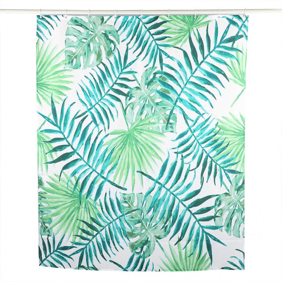 Bad Gordijnen Groene Bladeren Patroon Waterdicht Douchegordijn Polyester Bad Gordijn Brathroom Accessoire