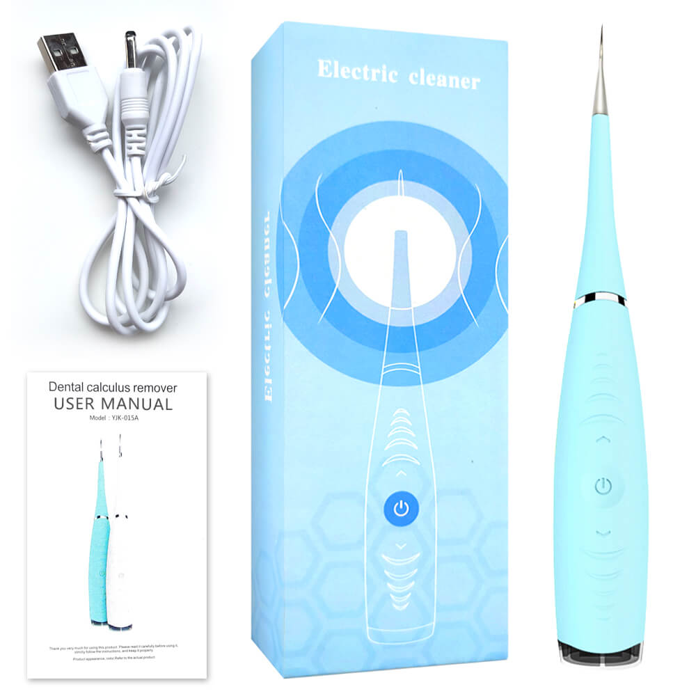 Ultrasonic Electric Dental Scaler Machine Tooth Calculus Tool Sonic Remover Stains Tartar Plaque Whitening Portable Oral Cleaner: Blue