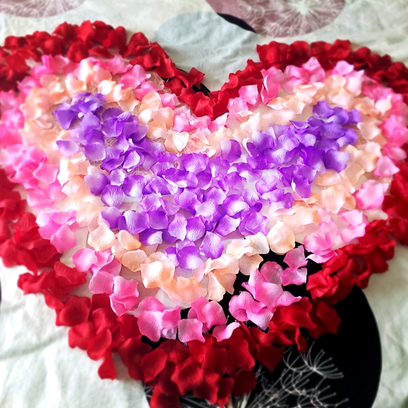 500 sztuk/paczka 5*5cm płatki kwiatów ślub suszone róże płatki sztuczne Petalas De Rosa dekoracje małżeństwo pokój kwiat róży