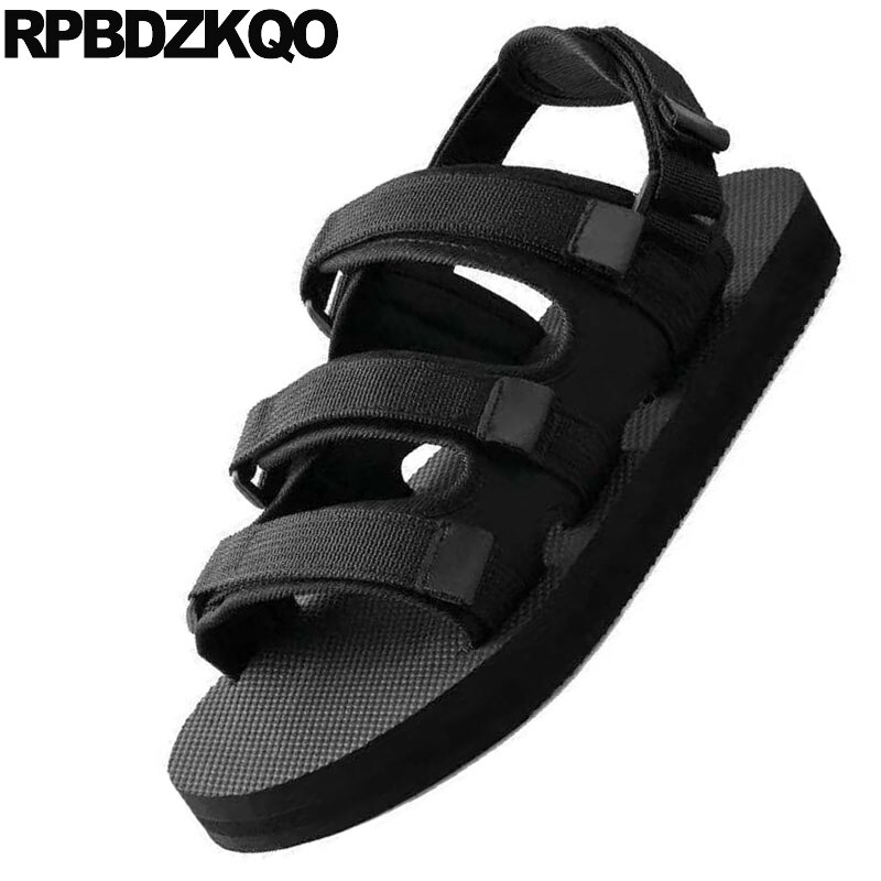 Udendørs flade romerske sneakers mænd gladiator sandaler sommer sport sort mesh native strop sko berømt mærke åben tå
