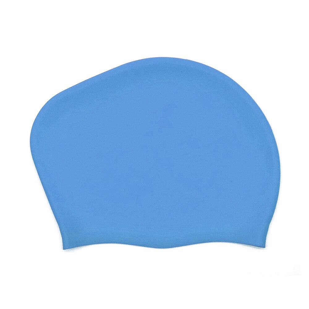 1pc Women Swimming Caps Silicone Gel Ear Protection Long Hair Waterproof Swim Caps for Women Men Swimming Diving Hat Cover: Sky Blue
