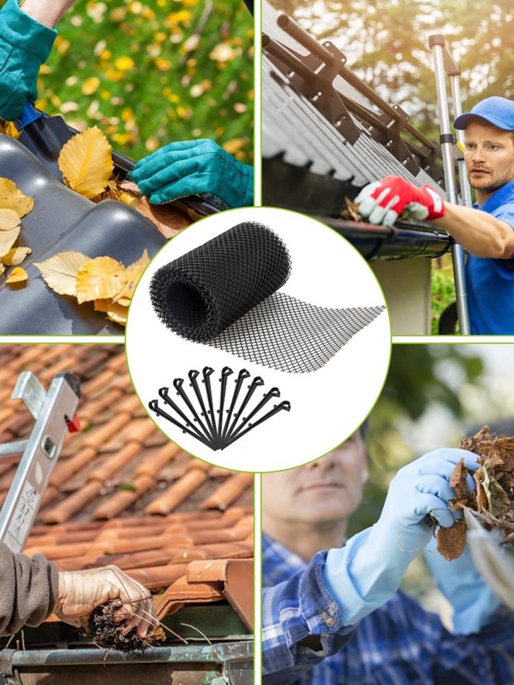 Gutter Guard Mesh Net Gutter Guard Gutters Leaf Protection Mesh Cover With Clip Hooks Roof Gutter Guard Filters Blockage Leaf