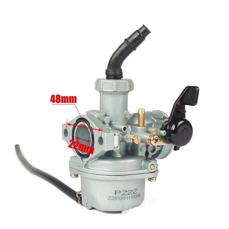 Carburateur PZ22 de 22mm avec filtre à Air, poignée d&#39;accélérateur visible pour 110cc 125cc SSR Lifan CRF50 Pit Bike moto ATV