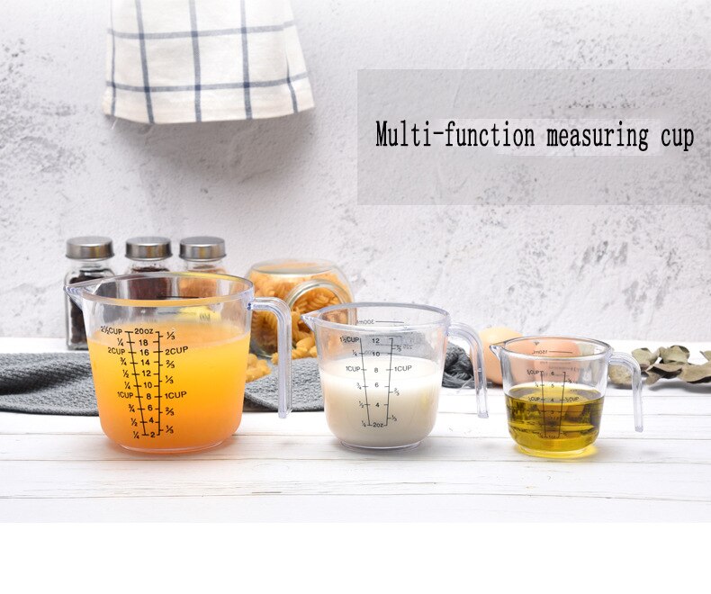 150ml/300ml/600ml Transparent plastic measuring cup Clear Jugs with handle Kitchen Baking tools